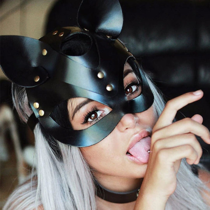 仮装 | ハロウィン用フェイクレザー兎or猫コスプレ仮面