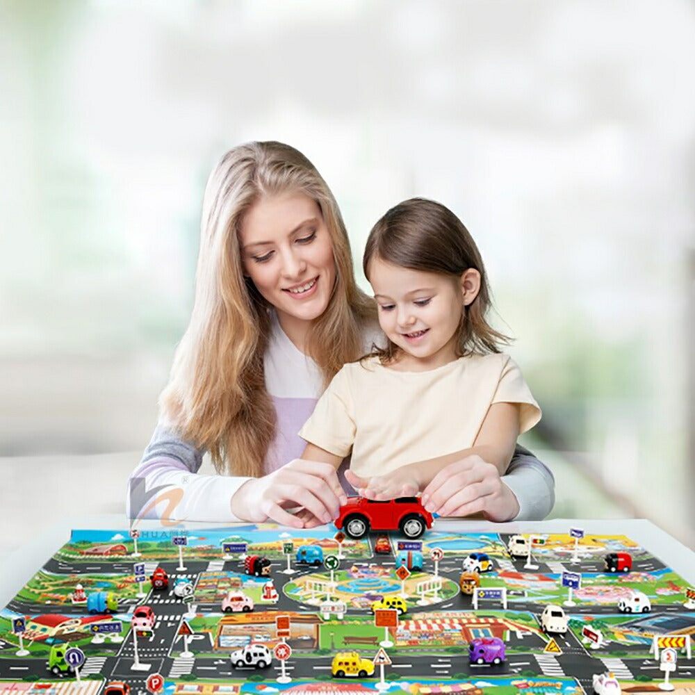 子供 おもちゃ | ジャンボ知育プレイマット・道路と街並みデザイン【3歳～6歳向け】