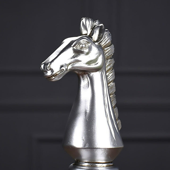 インテリア オブジェ | シルバーカラー チェス駒 オブジェ 【アンティーク調仕上げ・微細な塗装ムラ等あり】