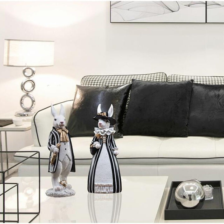 インテリア オブジェ | 紳士＆婦人ラビット自転車置物 - 干支うさぎシリーズ