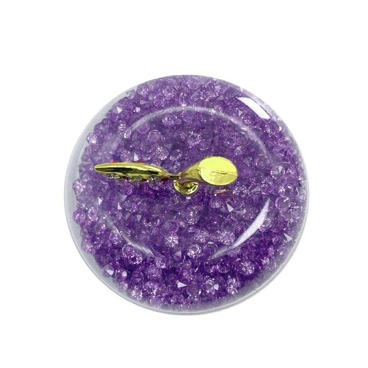 インテリア オブジェ | 紫色クリスタルガラスのりんご置き物 - 運気アップインテリア