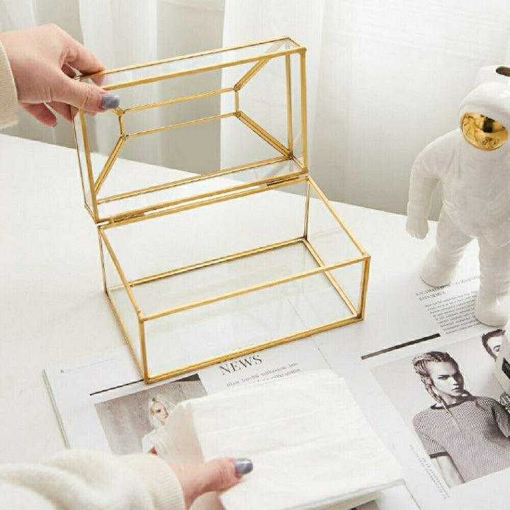 インテリアインテリア雑貨 その他 | ゴールドアクセント クリアガラス調 ティッシュボックス