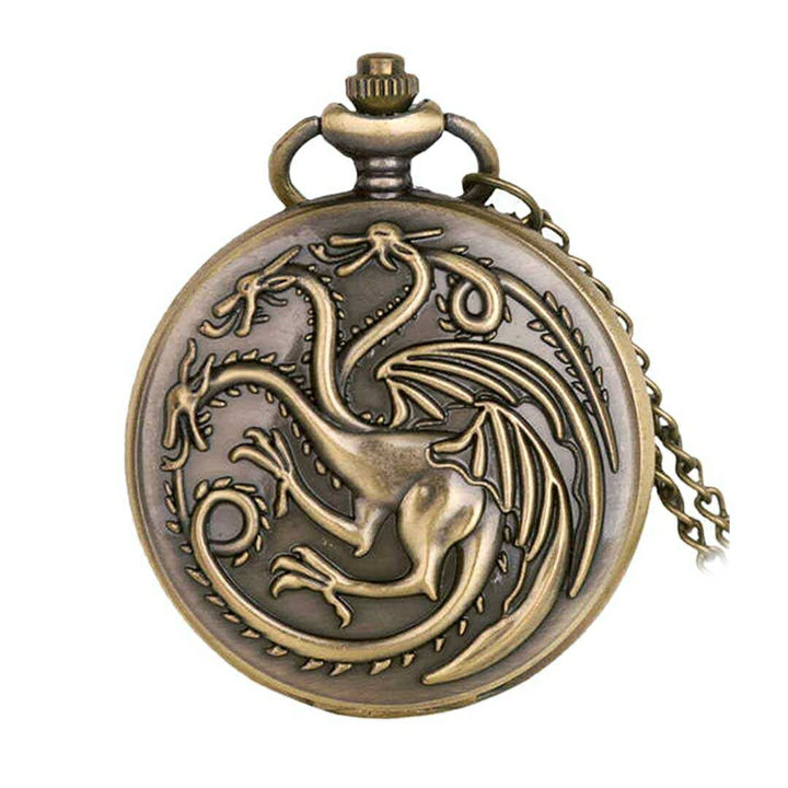 風水 時計 | アンティーク懐中時計 ユニセックス ブロンズチェーン付き