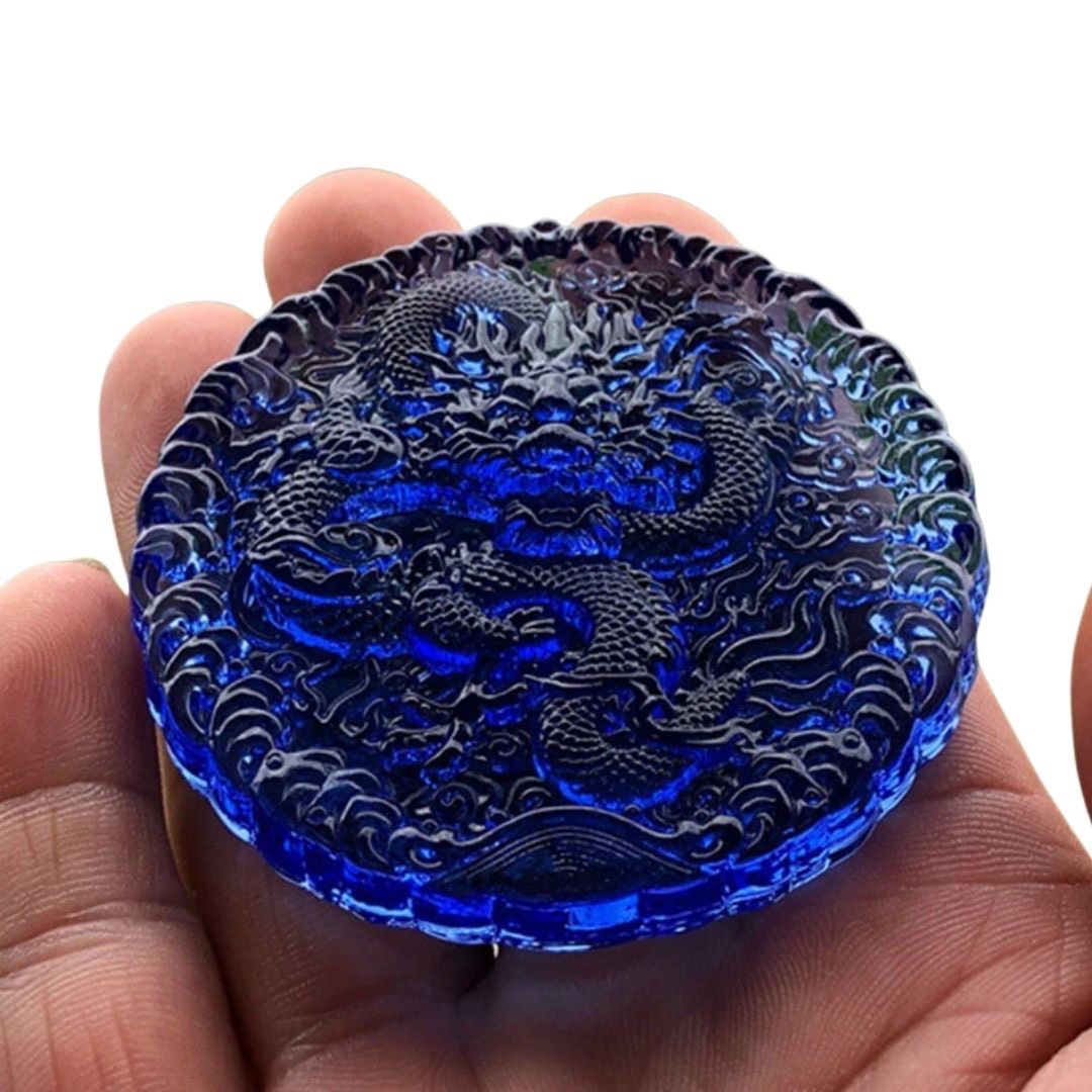 金運 開運 グッズ | 青龍ブルークリスタル置物 - 開運金運財産運