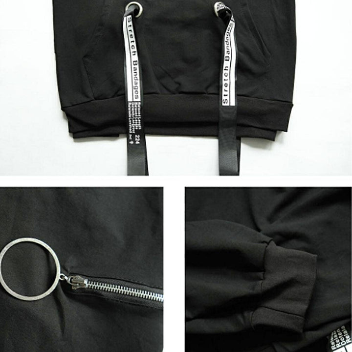 パーカー 男性 | ブラックフード ビッグシルエット ユニセックスパーカー