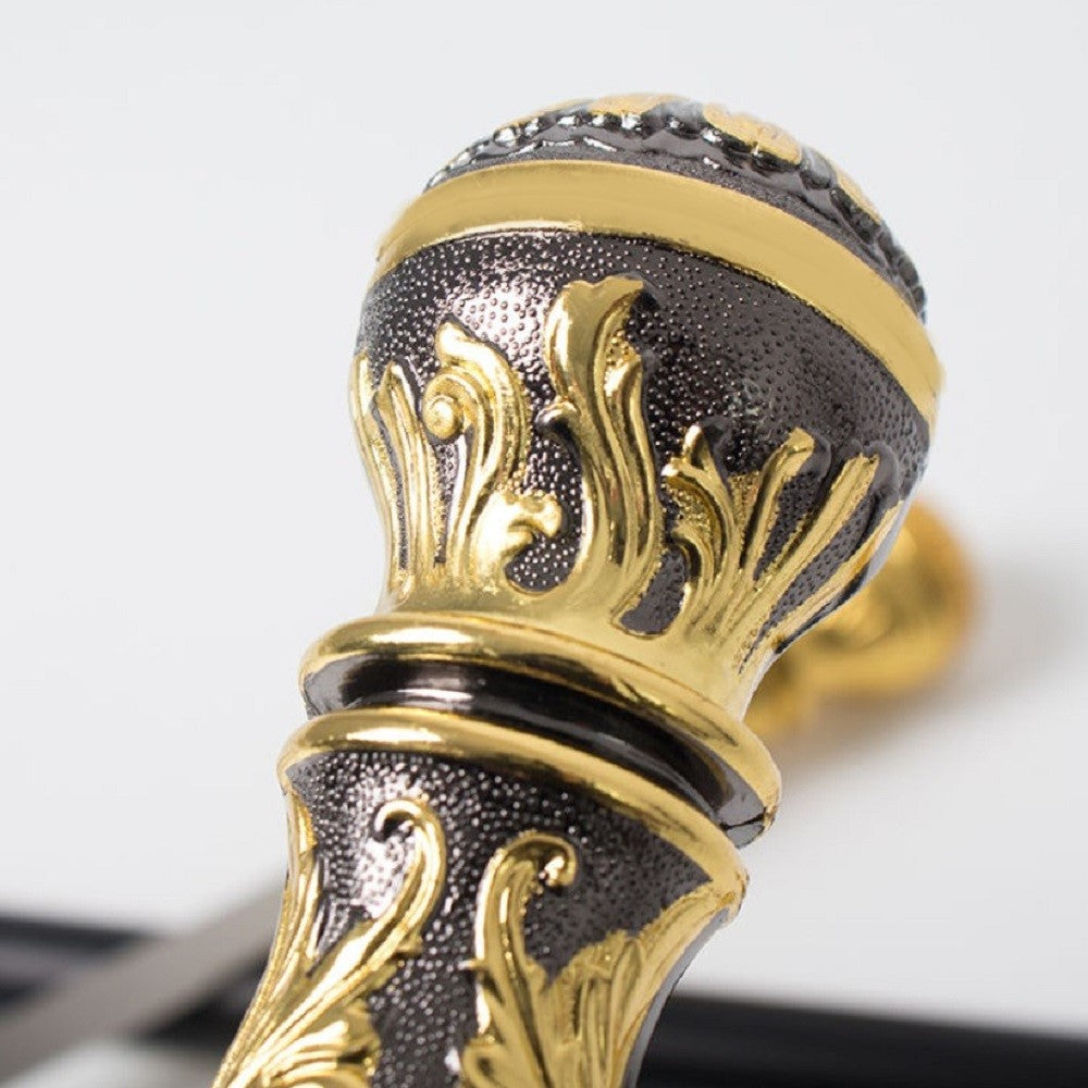 男性ファッション その他 | 黒金花彫刻真鍮杖 - アンティークスタイルウォーキングスティック