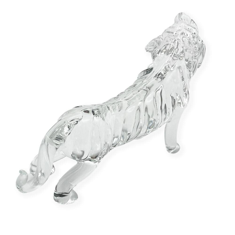 風水 インテリア | 干支「寅年」風水クリスタルガラス虎置物 - 透明16cm