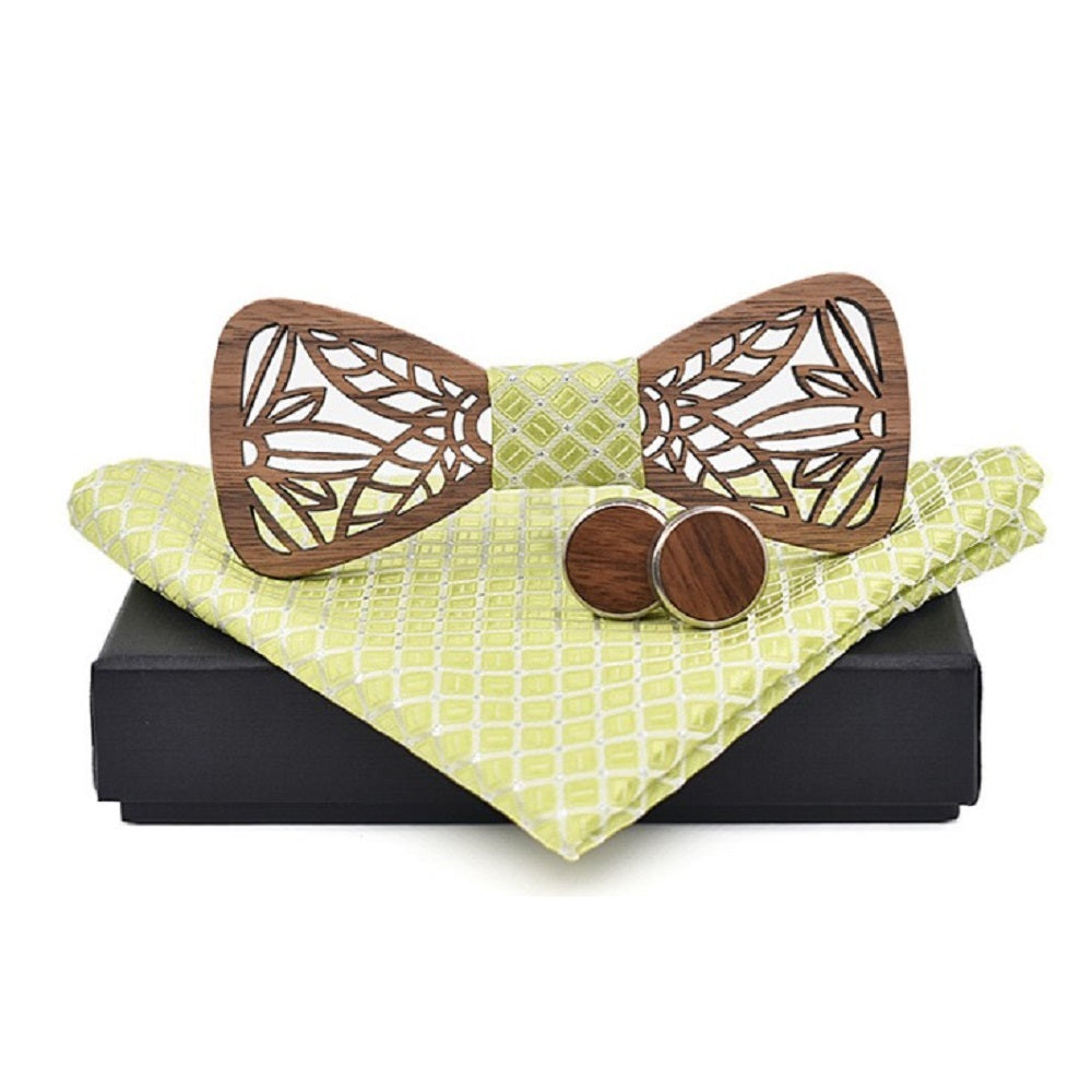 男性ファッション その他 | 木製蝶ネクタイ＆カフスチーフ3点セット | メンズファッション・結婚式向け