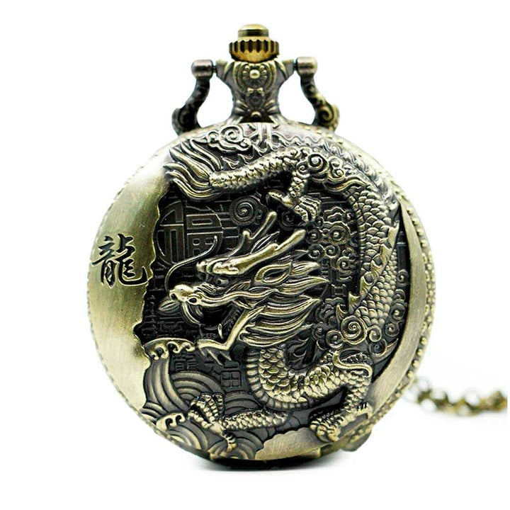 風水 時計 | アンティーク懐中時計 ユニセックス ブロンズチェーン付き