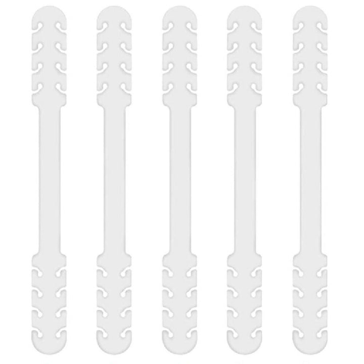 マスク | シリコンマスクバンド【5本セット】耳が痛くならない快適設計 - ホワイト/ブラック