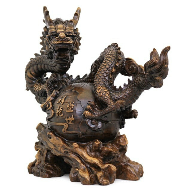 風水 インテリア | 開運龍置物 - 風水レジン製ドラゴン、金運・成功祈願