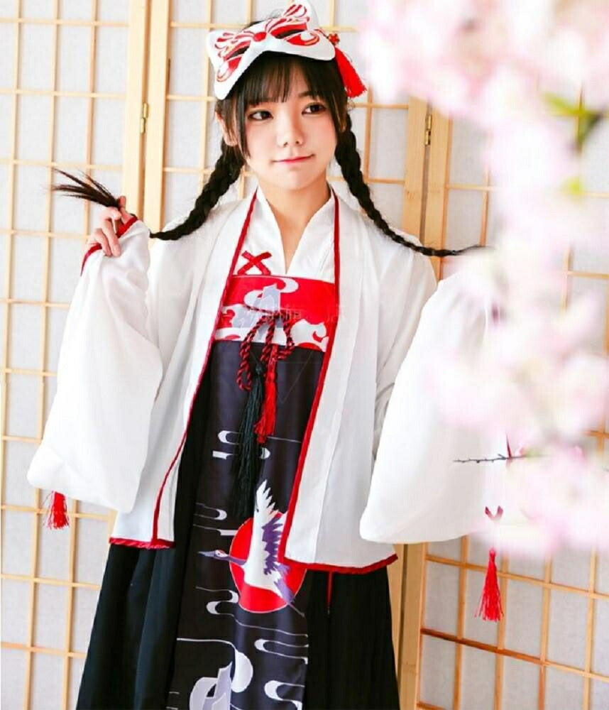 ワンピース ドレス | 鶴柄和風ドレス ホワイト 膝丈