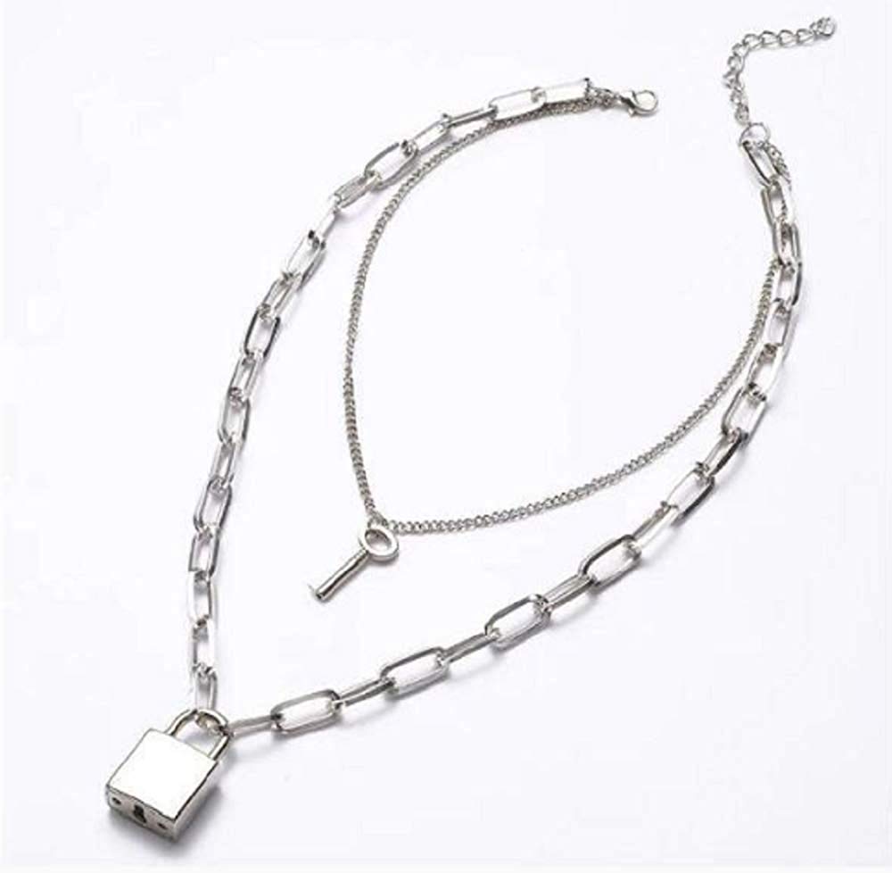 ネックレス | 南京錠＆キーペンダント ロングチェーンネックレス - ユニセックス