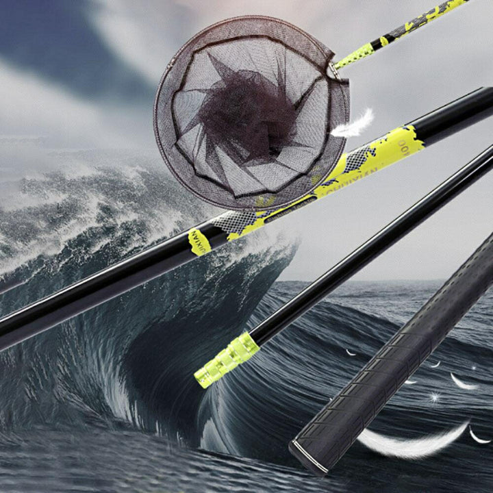 釣り 道具 | ゴールドイエロー 4m 伸縮式ランディングネット