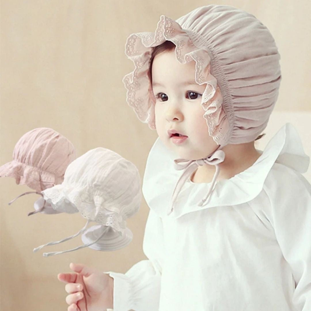 赤ちゃん用品 | 女の子用レースボンネット | 出産祝い・誕生日プレゼント向け