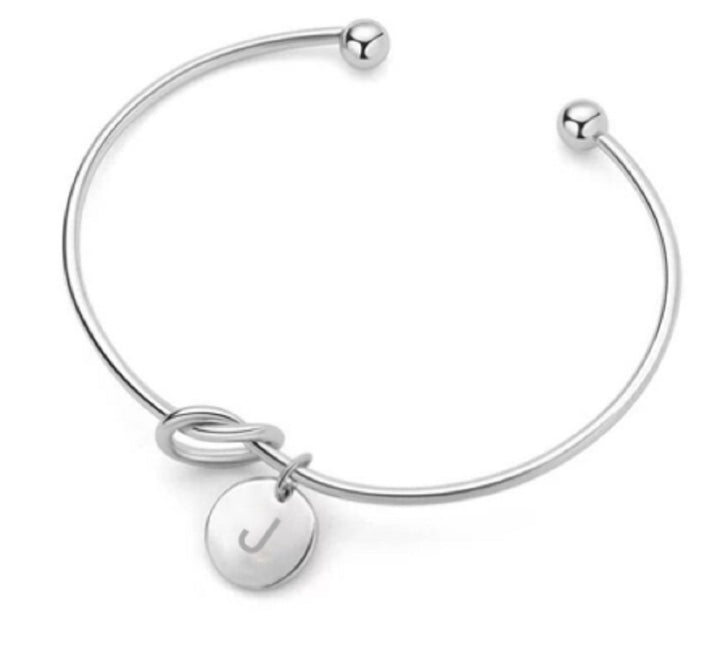 ブレスレット | シルバー イニシャル ノットバングル