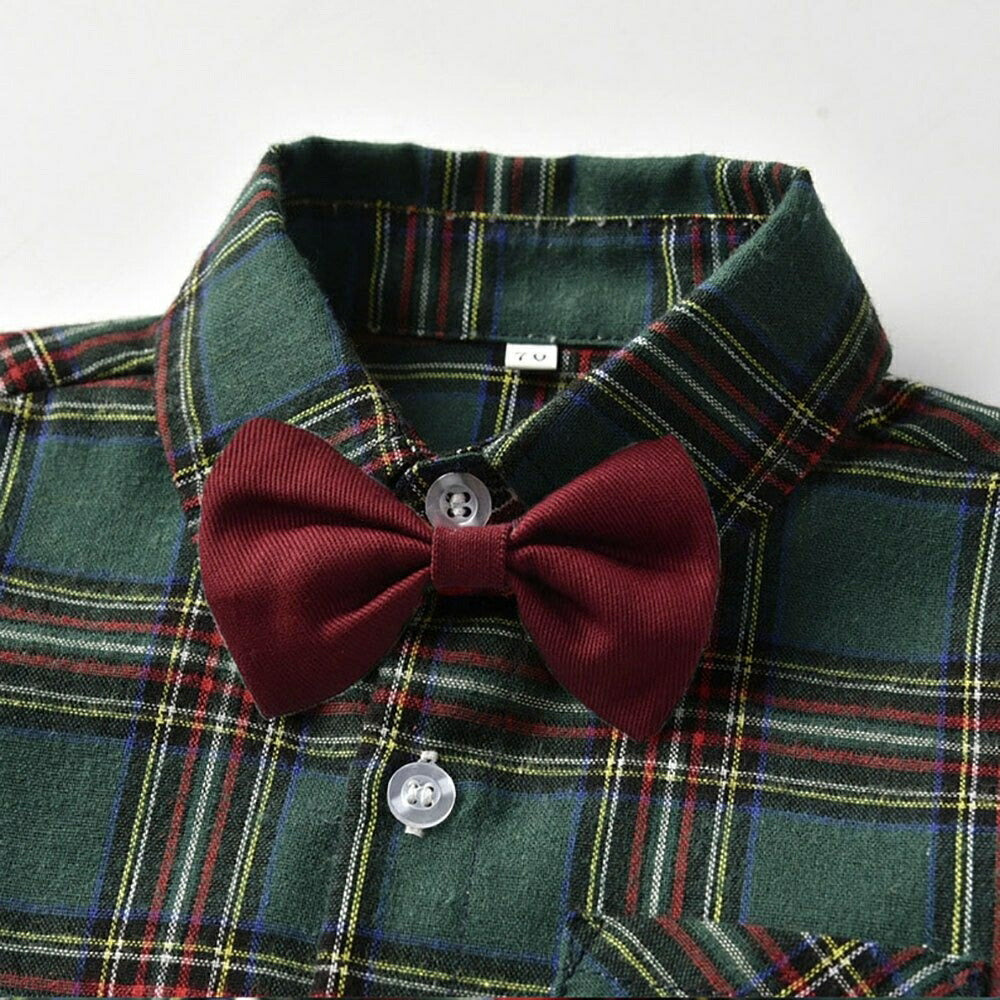 玩具 その他 | 3歳〜4歳用チェック柄サスペンダー上下セット 子供フォーマル服