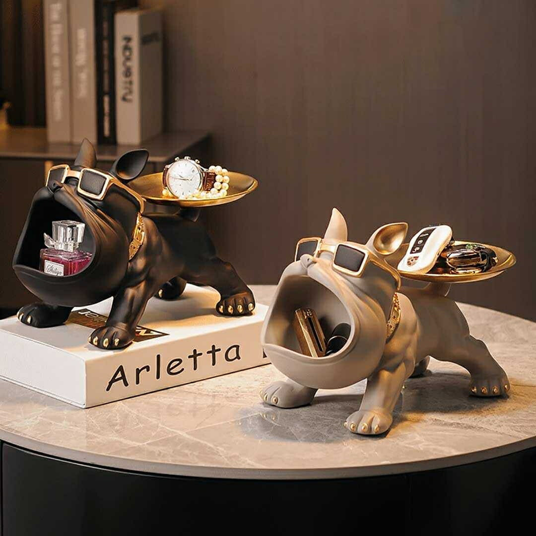 インテリア オブジェ | ブルドッグ尻尾お皿 小物入れ - 4カラー シンプルインテリア