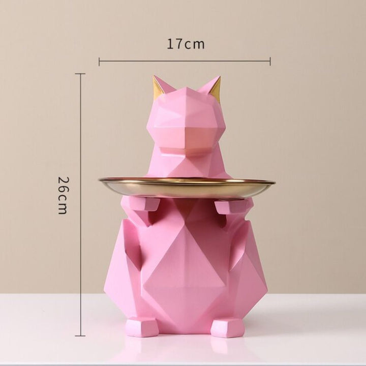 インテリア オブジェ | ポリゴン猫の小物入れ - シンプルでおしゃれなインテリア収納