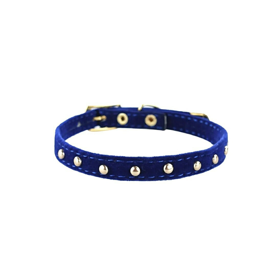 ペットグッズ | シンプルベロア首輪 - 猫・小型犬用、鈴付き、全4カラー