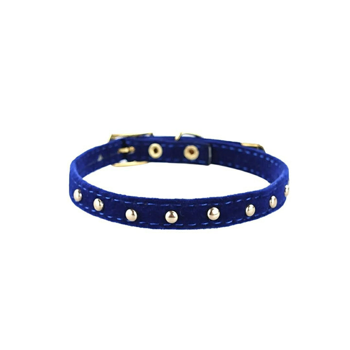 ペットグッズ | シンプルベロア首輪 - 猫・小型犬用、鈴付き、全4カラー