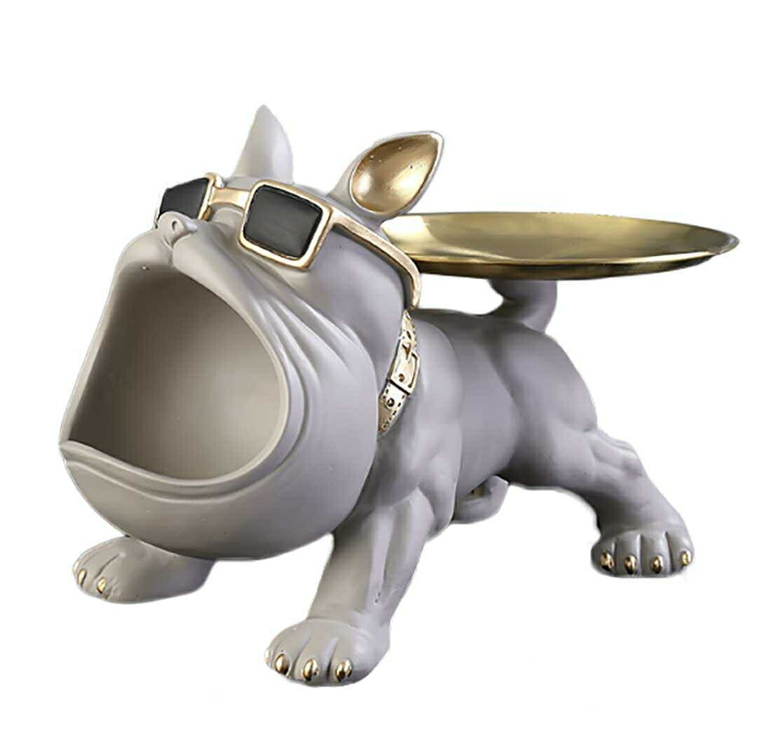 インテリア オブジェ | ブルドッグ尻尾お皿 小物入れ - 4カラー シンプルインテリア