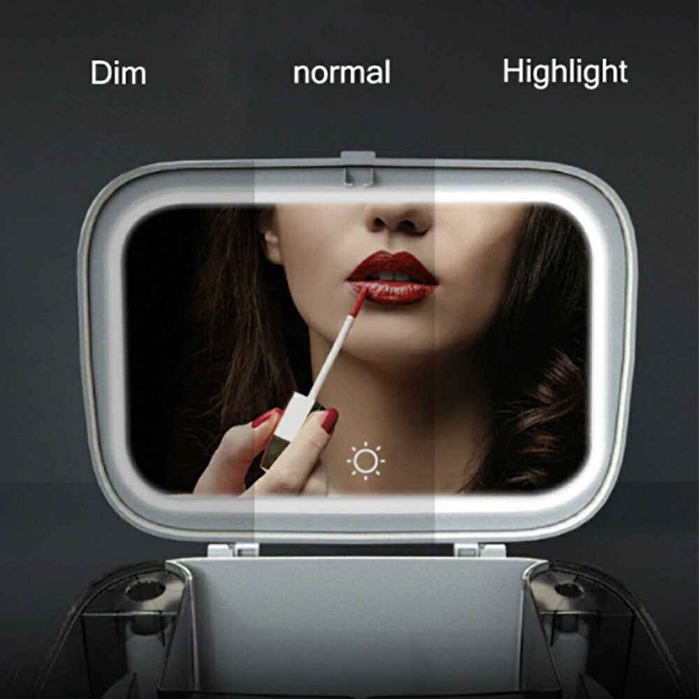 コスメティック | LEDミラー付き大容量メイクボックス