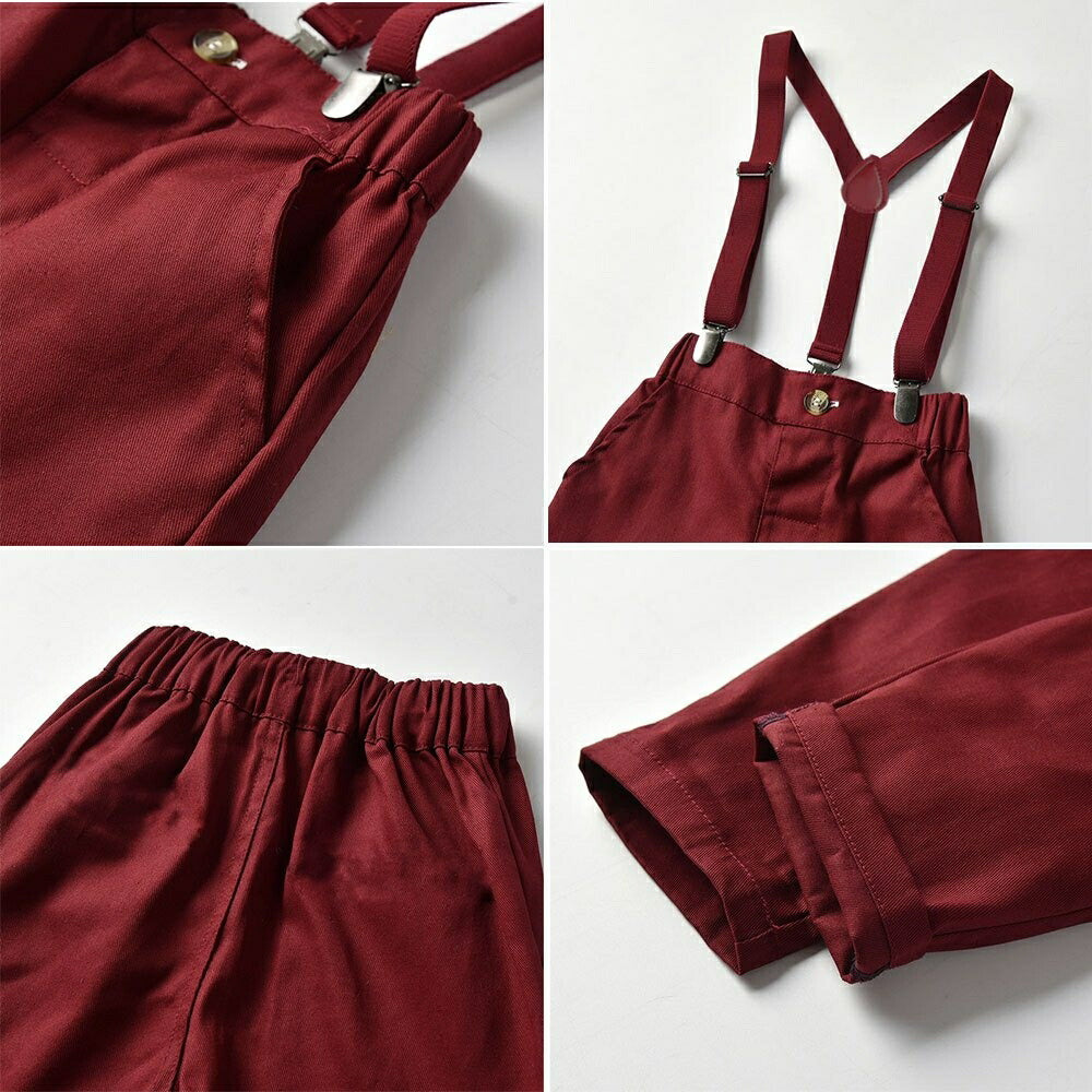 玩具 その他 | 3歳〜4歳用チェック柄サスペンダー上下セット 子供フォーマル服