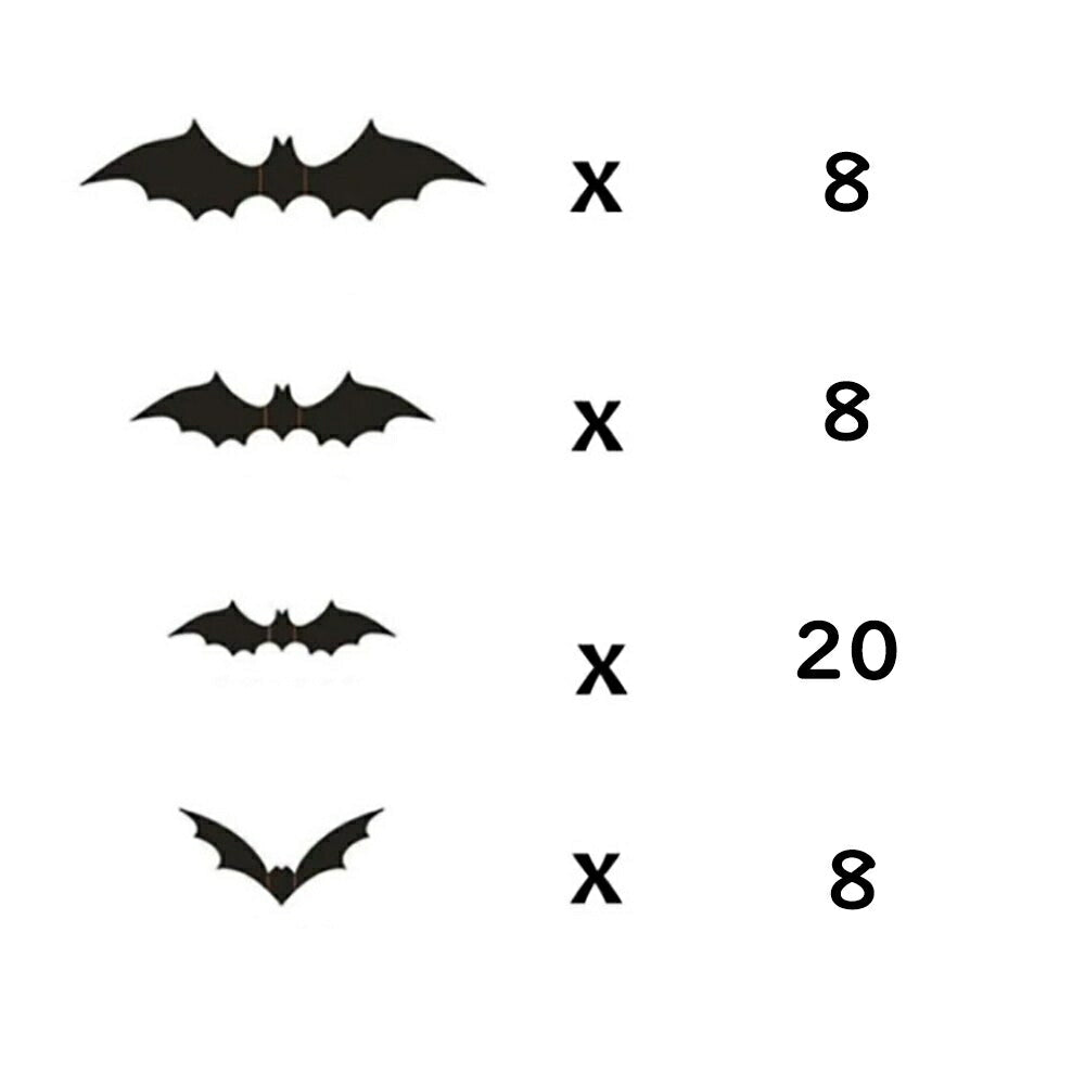 イベントグッズ | ハロウィン 3Dコウモリシールセット - パーティーデコレーション