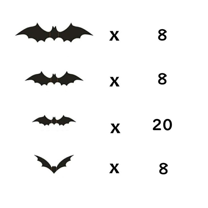 イベントグッズ | ハロウィン 3Dコウモリシールセット - パーティーデコレーション