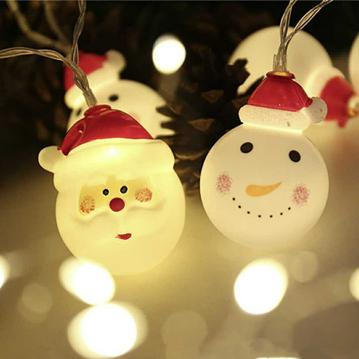 イベントグッズ | クリスマスLEDイルミネーションライト 丸型サンタor雪だるま 防水2m