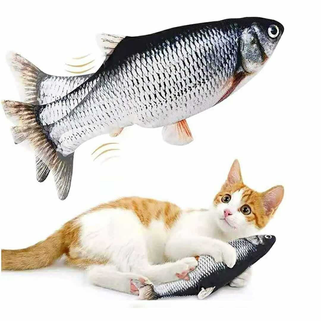 ペットグッズ | 電動跳ねる魚型猫おもちゃ - USB充電式