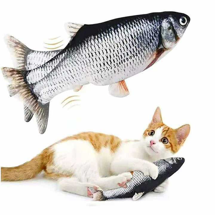 ペットグッズ | 電動跳ねる魚型猫おもちゃ - USB充電式