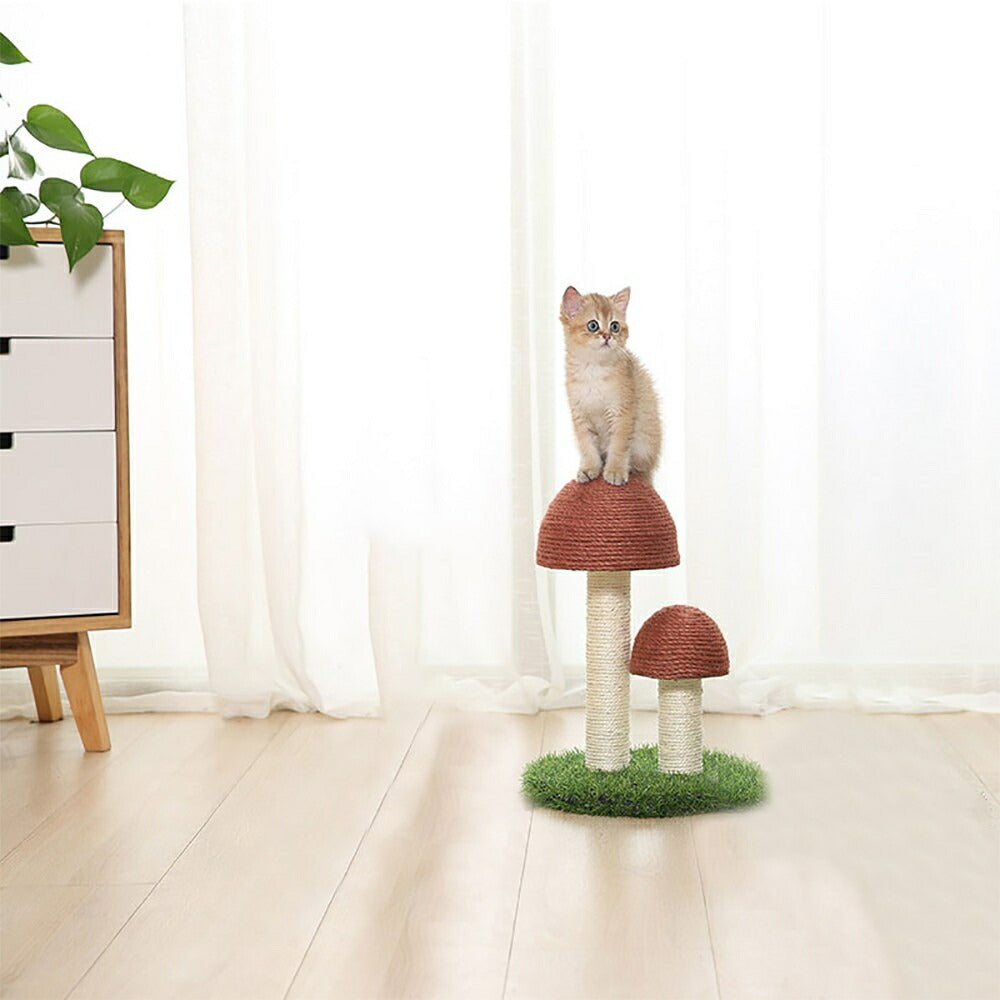 ペットグッズ | きのこ型キャットタワー 爪とぎ＆遊具 サイザル麻仕様