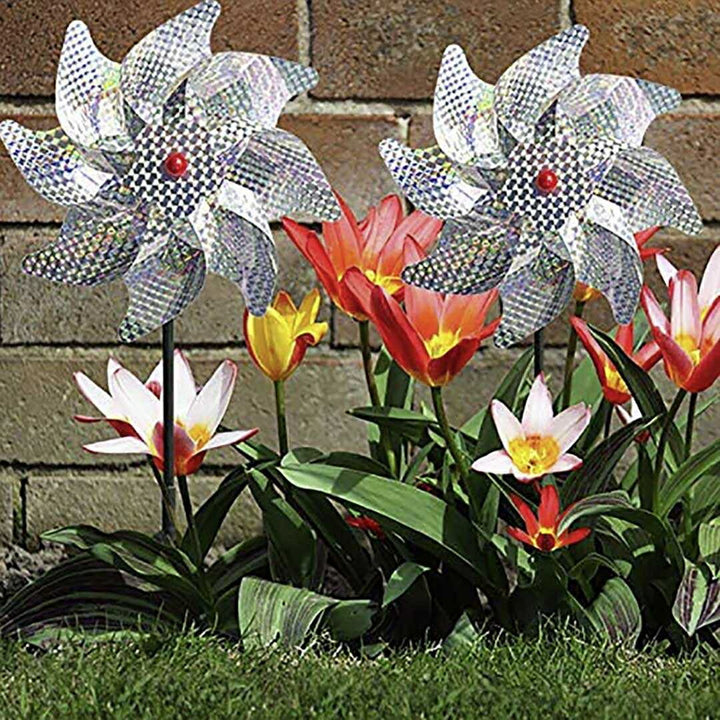 虫よけ 鳥よけ | レインボー反射風車 鳥よけ・カラス対策用 農業・家庭菜園向け