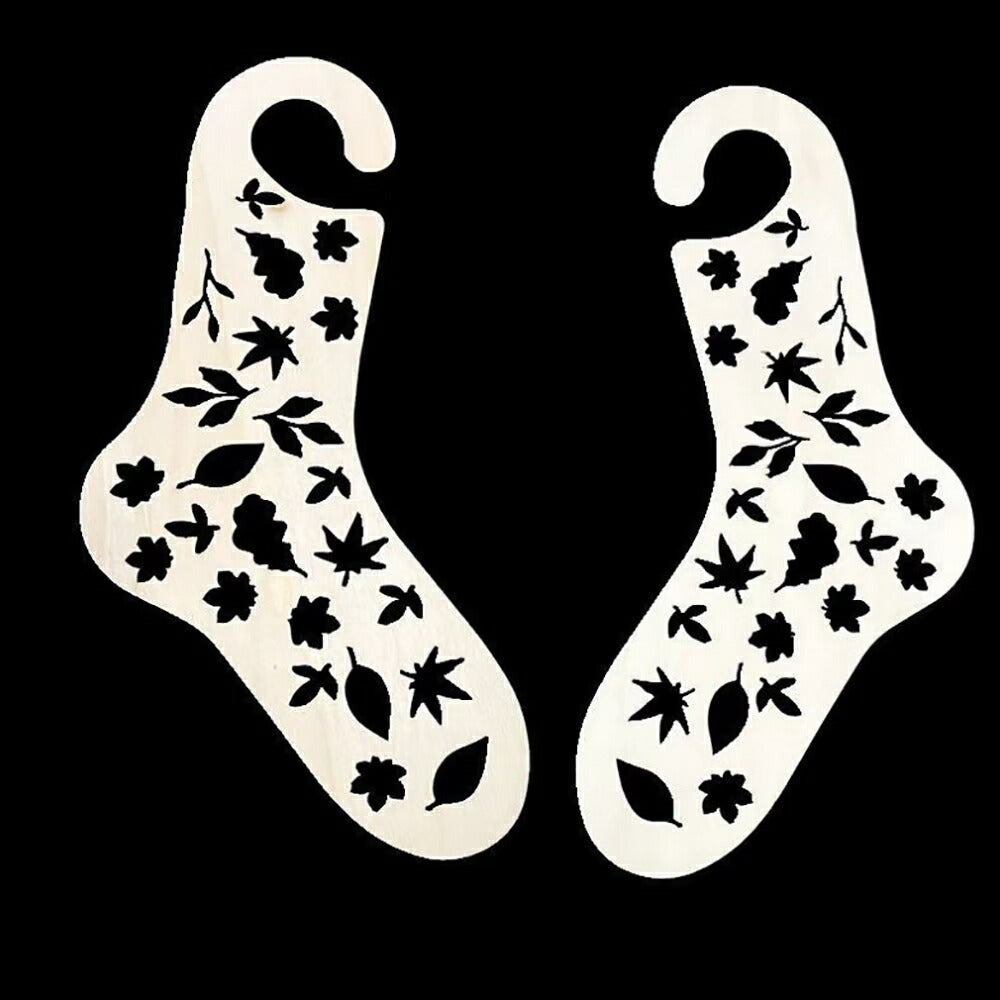 アウトドア用品 その他 | 木製リーフ柄ソックブロッカー2個セット【手作り・趣味向け】