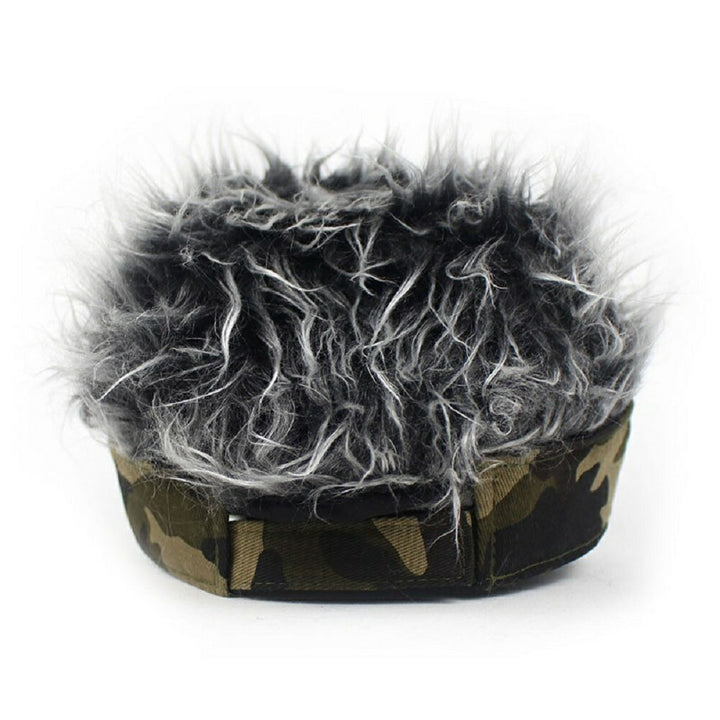 キャップ | 迷彩フレアバイザー ウィッグ付き 帽子 - メンズゴルフ・アウトドア用
