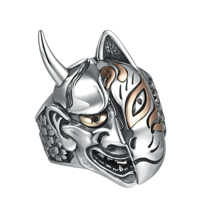 リング | 般若と狐の開運指輪 アンティーク風