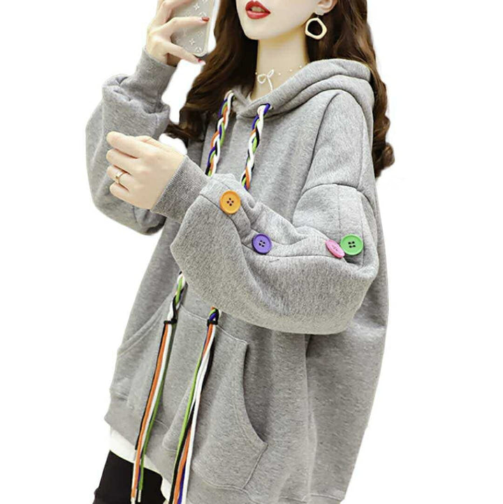 パーカー 女性 | カラフルフード紐のボリュームパーカー ユニセックス