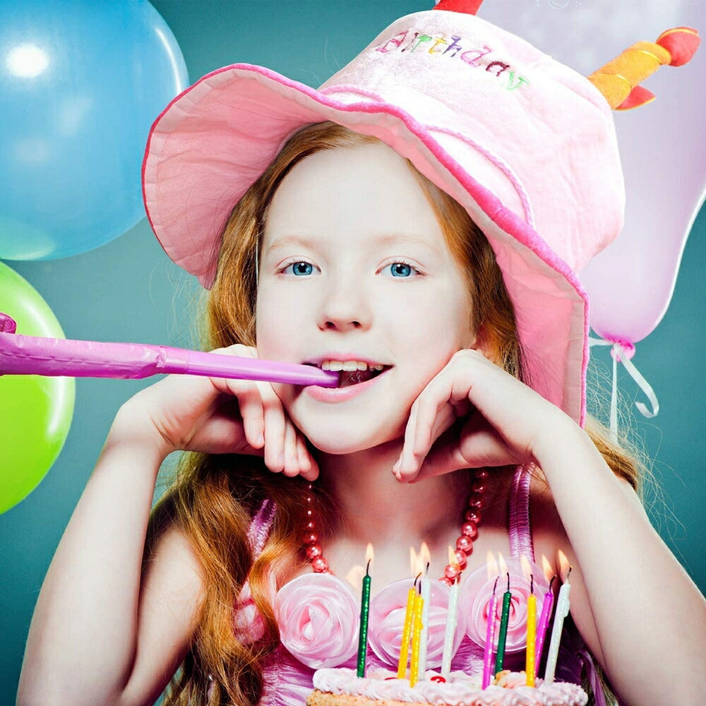 仮装 パーティーグッズ | ピンク誕生日パーティハット：子供向け可愛いキャップ