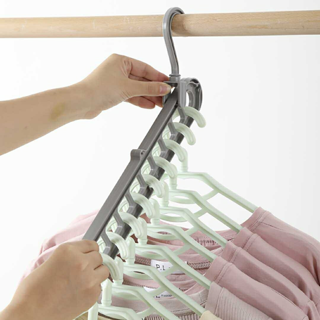インテリア雑貨 その他 | 9穴スタイルハンガー10個セット - グレー、衣類収納用