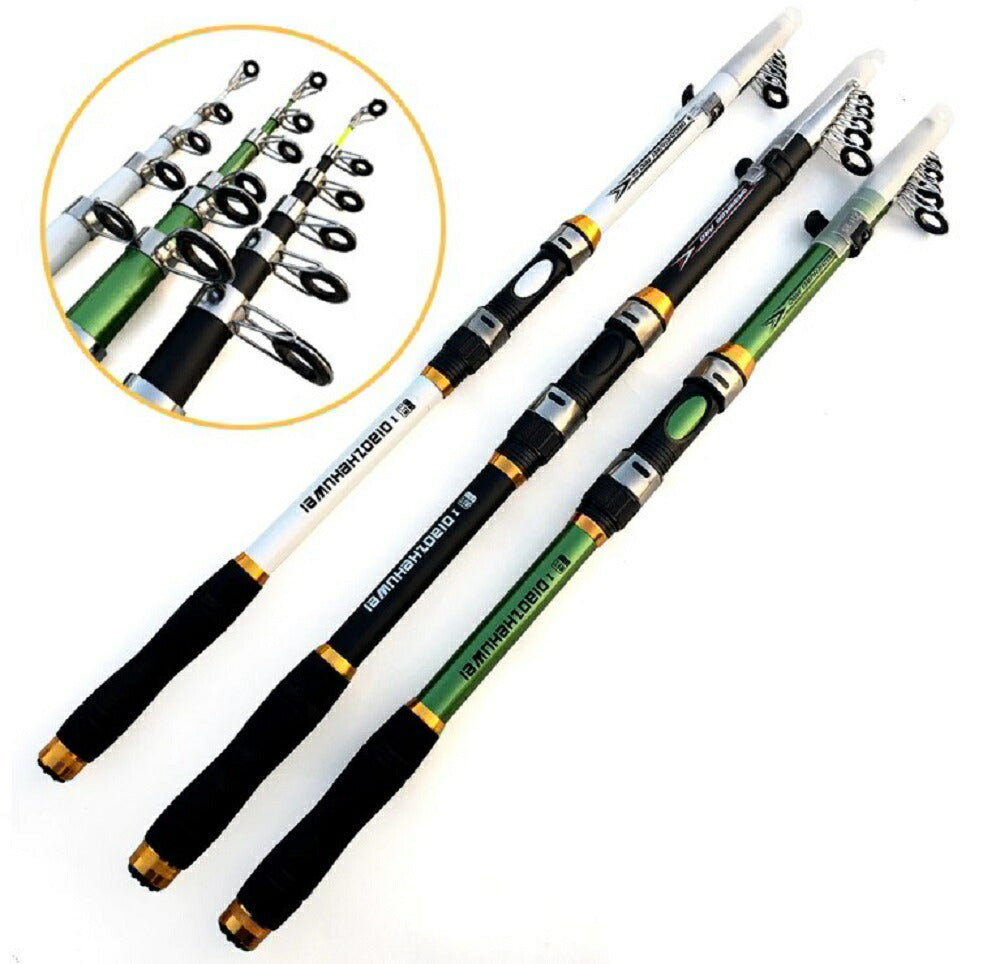 釣り 道具 | 炭素伸縮釣竿360 ホワイト コンパクト海釣りセット