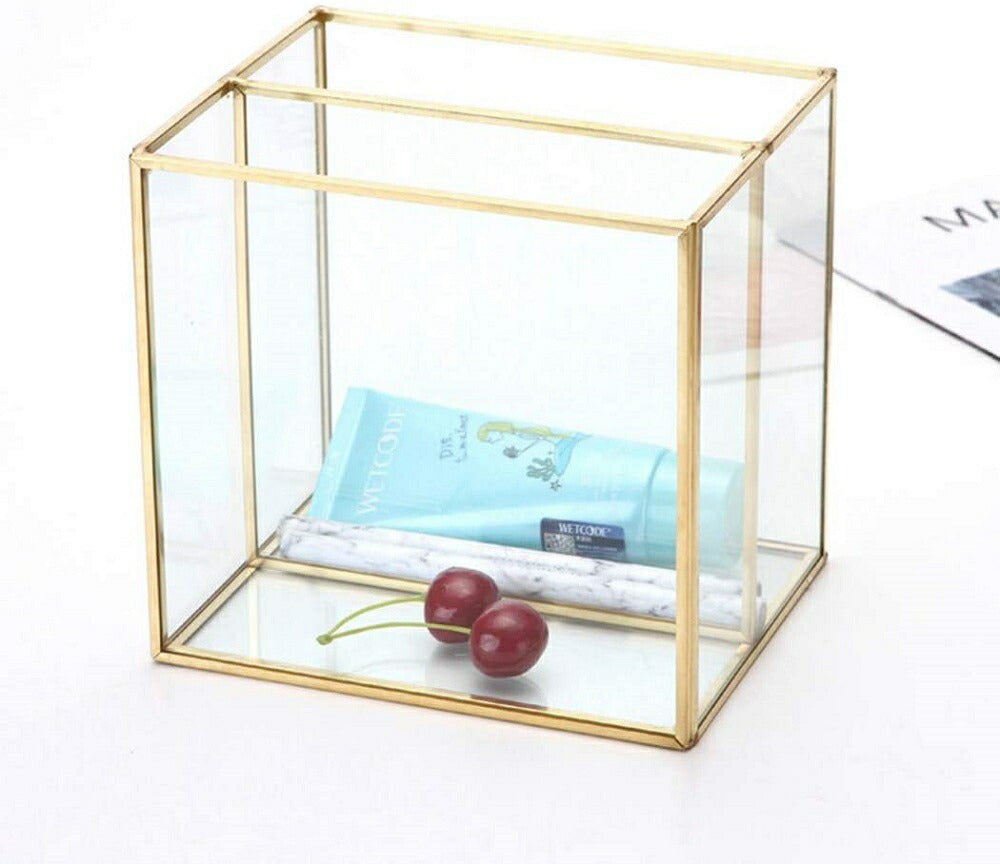 インテリアインテリア雑貨 その他 | ゴールドフレーム クリアガラス調 小物入れボックス - アンティーク風