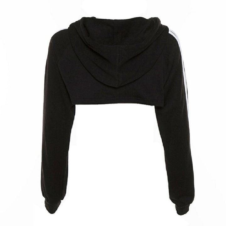 シャツ 女性 | フード付きショートトップス｜ヒップホップダンス衣装・黒