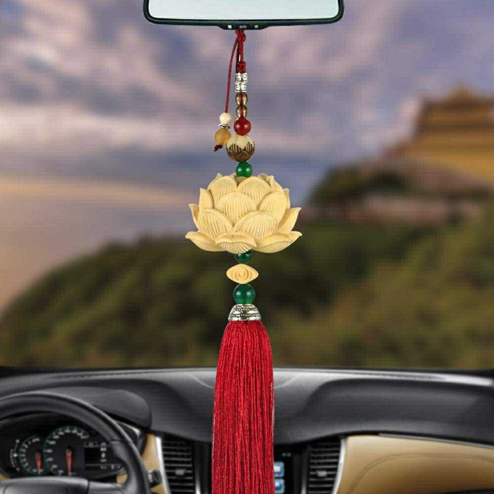 車 アクセサリー | 蓮の花風水カーミラーアクセサリー【開運・金運向上】