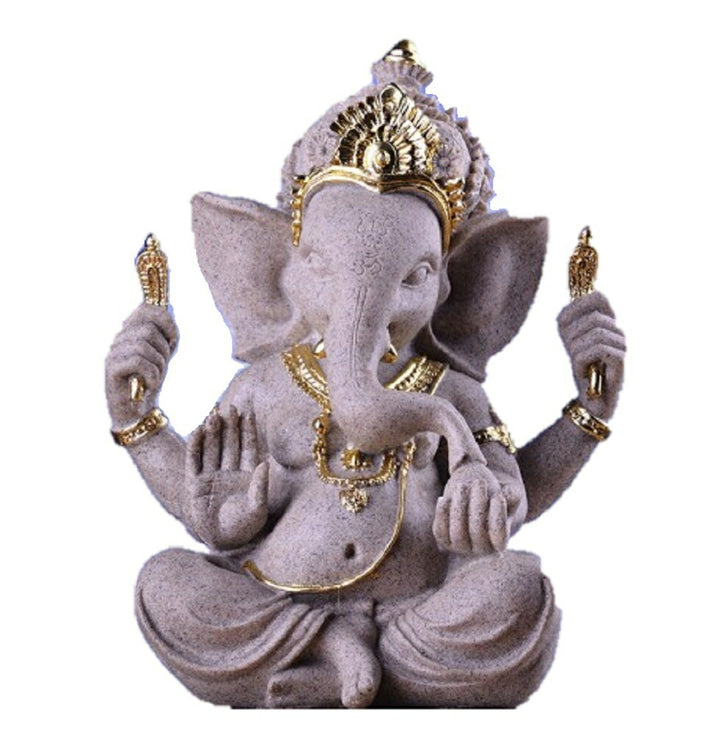 風水 インテリア | ガネーシャ石膏置物 - 開運・厄除けインテリア
