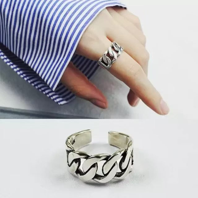 リング | シルバー925 太めチェーンリング レディース指輪