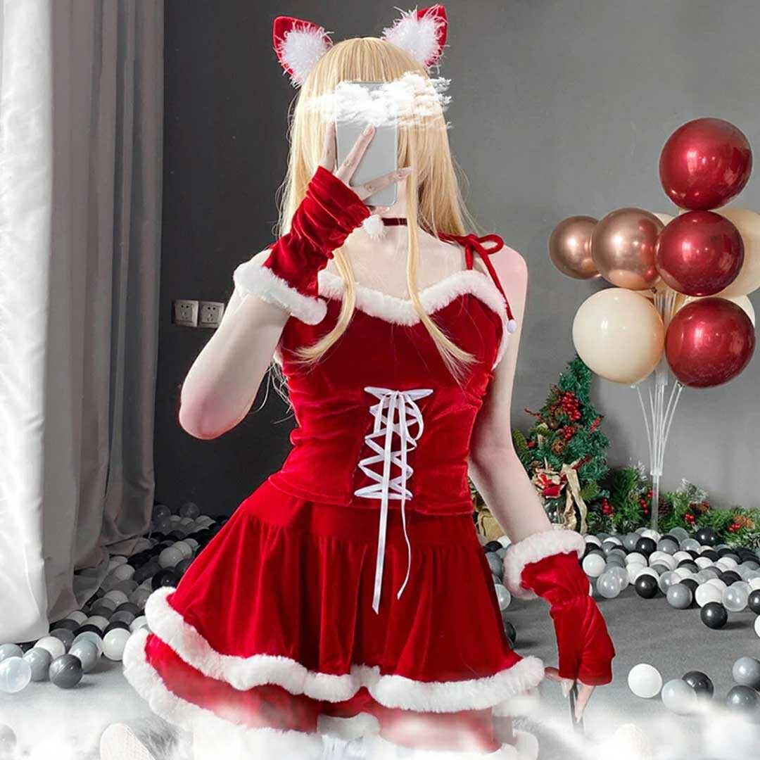 仮装 | クリスマス用 猫耳サンタコスプレ 衣類