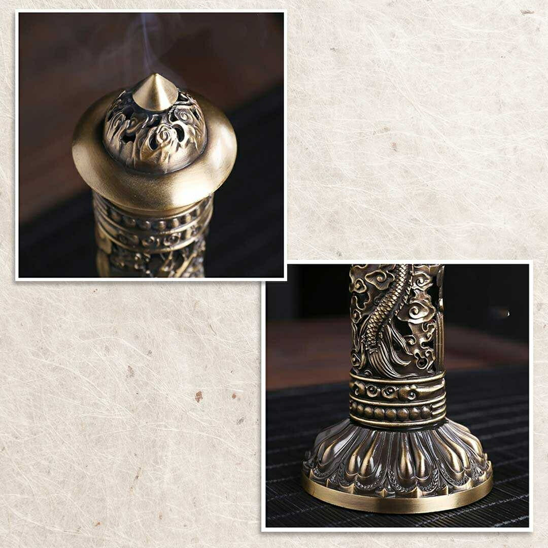 お香 | 龍と鳳凰の彫刻お香立て 選べる二色 - 開運風水インテリア