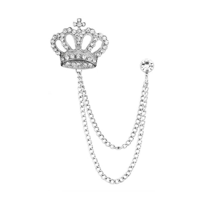アクセサリー その他 | ゴールド＆シルバー ジルコニア王冠ブローチ - ユニセックス